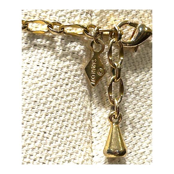 1970s Pearl Rhinestone Articulated Gold Tone Necklace 18" Sarah Cov Vintage - Picture 10 of 10